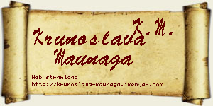 Krunoslava Maunaga vizit kartica